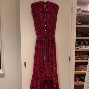 Bell Fuchsia Floral Sleeveless Maxi Dress